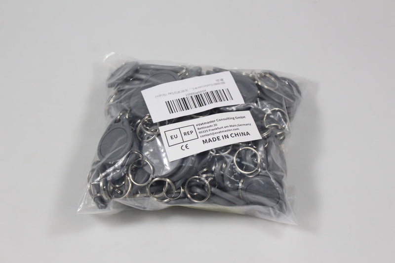 [Australia - AusPower] - (Pack of 100 Waterproof ABS 13.56MHz ISO14443A MIFARE Classic 1K NFC RFID Token,RFID Keyfob,RFID tag (100 Pieces of Gray) 