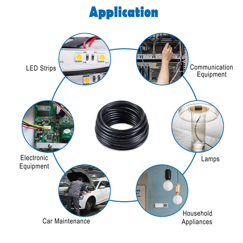 [Australia - AusPower] - 18 Gauge 2 Conductor Electrical Wire 32.8FT, 18 AWG Electrical Wire, Stranded PVC Cord Oxygen Free Copper Wires, Automotive Wire Led Wire for Strips Lamps Lighting 18AWG-2C 