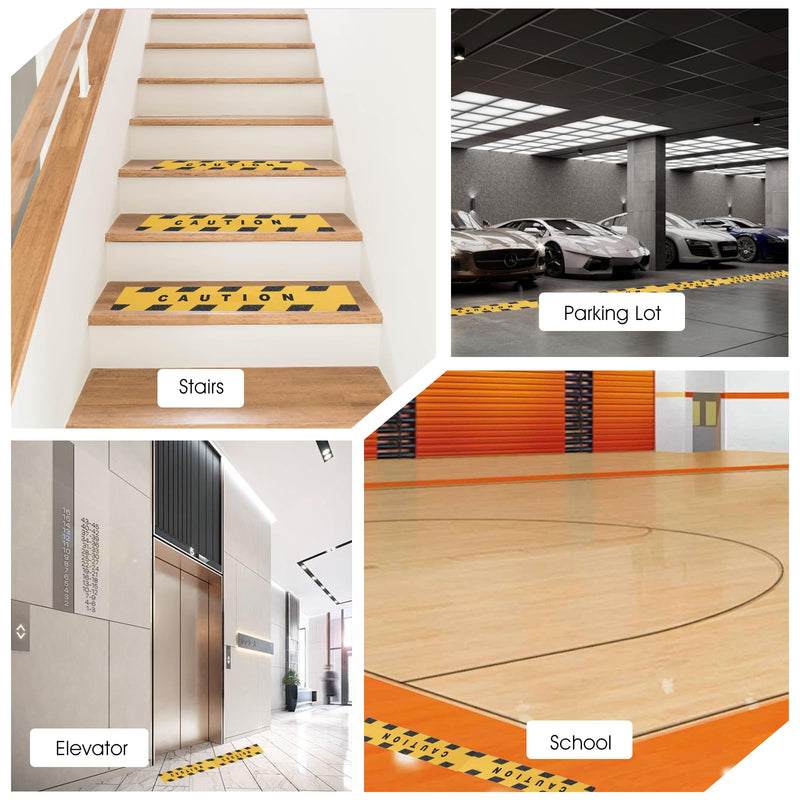 Peel and Stick Stair Treads Grip Tape for Stairs Anti Slip Tapes 1.97in X 16.4ft Waterproof Highly Visible Barricade Tapes for Stair Steps Ladder Indoor Outdoor Treads Floor Caution