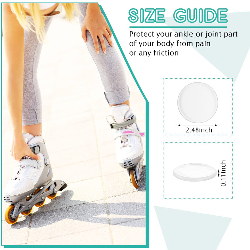 [Australia - AusPower] - Sotiff 4 Pieces Hockey Ankle Gel Pads Skate Gel Discs for Boots Ankle Protector Brace Skate Accessories for Ice Riding Ski, 2.48 Inch Round 
