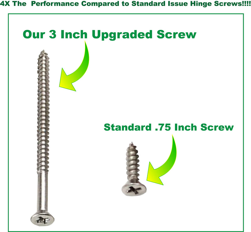 [Australia - AusPower] - Satin Silver Nickel Wood Screws 9 X 3 Inch – Extra Long Door Hinge Screws - Door Security Screws - 24 Pack 