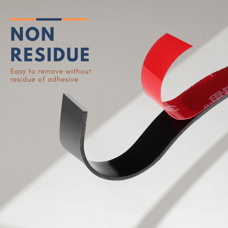 Bulina Double Sided Mounting Tape | 2 in x 10 ft Black Waterproof Foam Adhesive Tape for Automotive Trim, Home Decor, Metal, Glass and Plastic 2" × 10ft 1