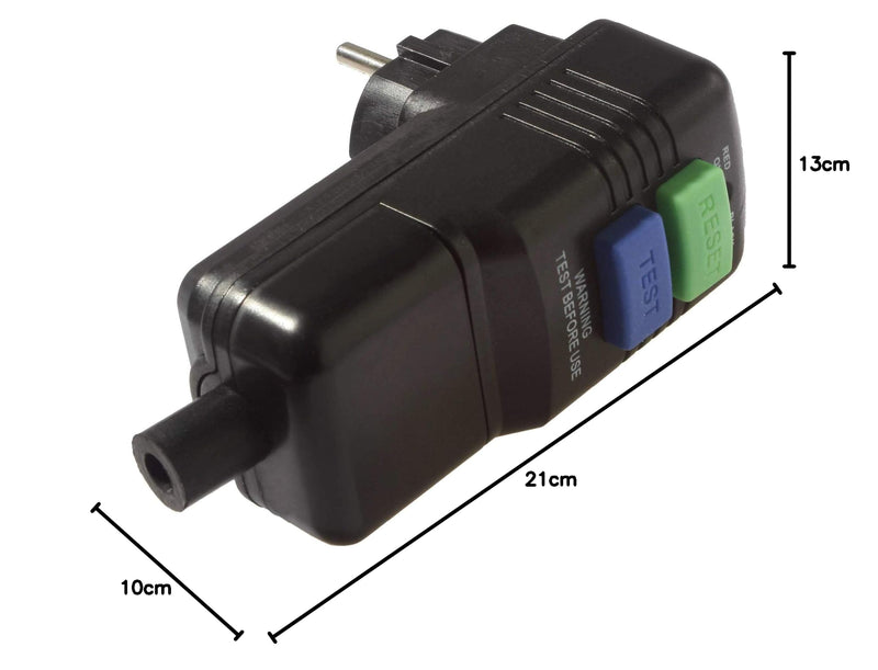 [Australia - AusPower] - as - Schwabe 45209 Schuko Safety Plug 30 mA / 230 V / 16 A Suitable for Outdoor Use – for Fixed Connection to the Supply Cable – with Function Indicator and Test Circuit – IP44 