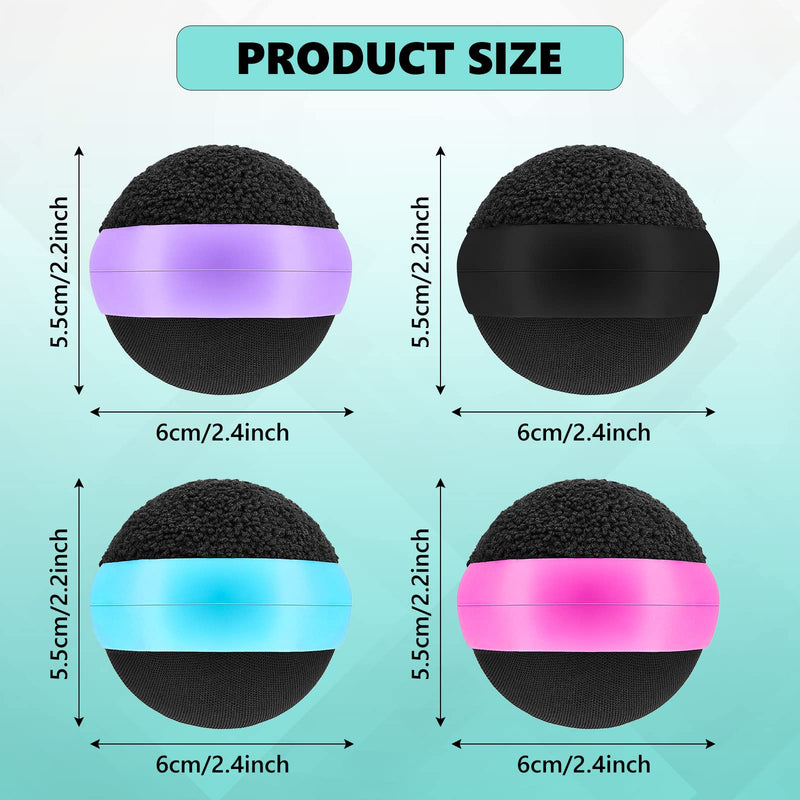 [Australia - AusPower] - 4 Pack Touch Screen Cleaner Balls Phone Cleaning Ball Microfiber Touch Screen Glass Cleaner Cleaning Ball for Computer Laptop Cell Phone Monitor, Black, Blue, Rose Red, Purple 