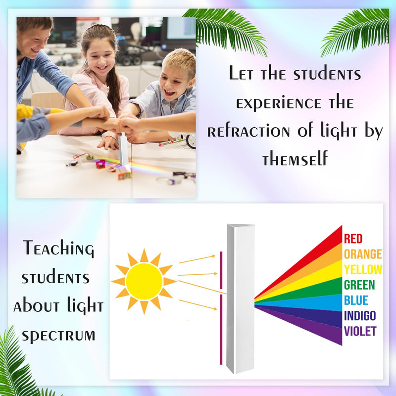 [Australia - AusPower] - 4 Pcs Photography Crystal Prisms Optical Triangular Prism for Teaching Photography Kids Science Physics(2 Inch) 2 Inch 