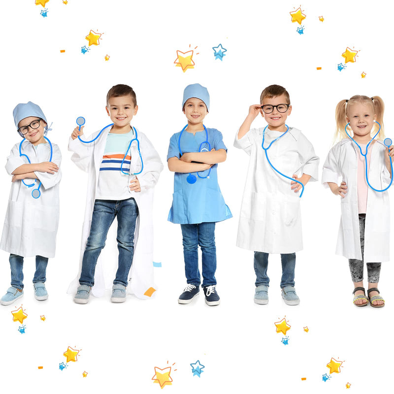 [Australia - AusPower] - Hanaive 30 Pack Kids Stethoscope Toy Disposable Stethoscope Bulk Real Working Nursing Doctor Pretend Game Nurse Costume Accessories for Kids School Career Day Grad Party(Blue) Blue 