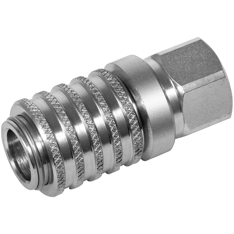 [Australia - AusPower] - PD242 Series PD Steel Test Port and Diagnostic Equipment Quick Coupler with Female Pipe Thread, 1/8" Body Size, 1/4"-18 NPTF Thread Size, 2.12" Length 
