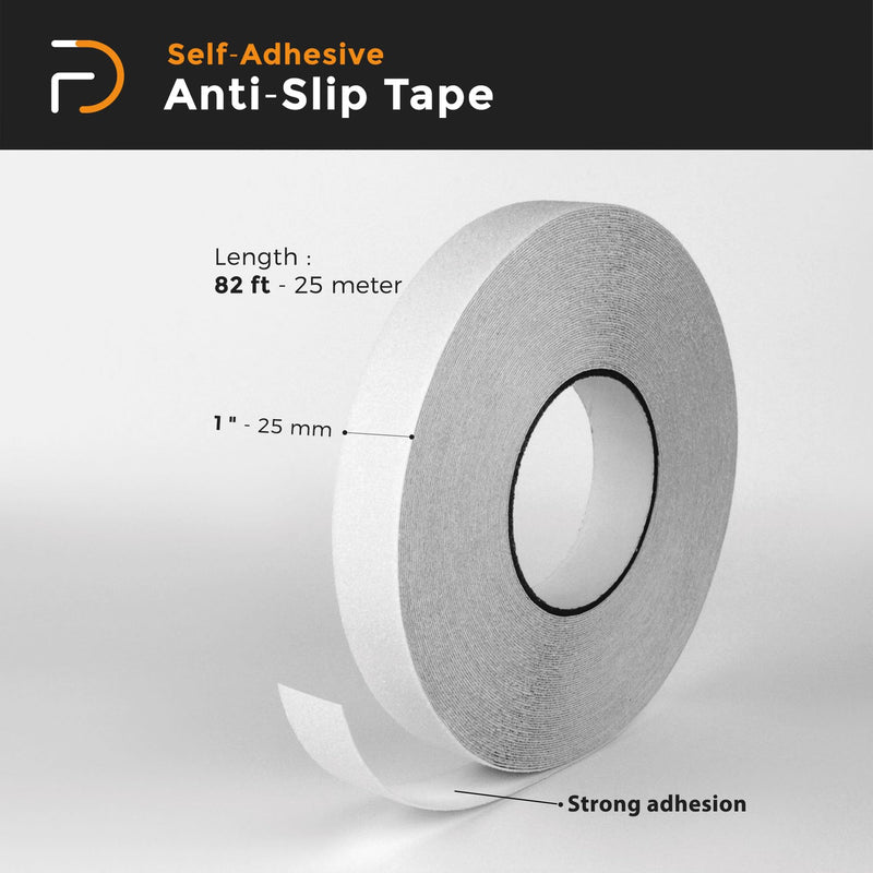 82ft Transparent Anti Slip Tape, Grip Tape for Stairs, Strong Adhesive Waterproof Tape, Yatch, Boat, Bathroom, Ladders, Pool, Carpet, Clear Grip Tape | Based in USA | 1" x 82ft 1" x 82'