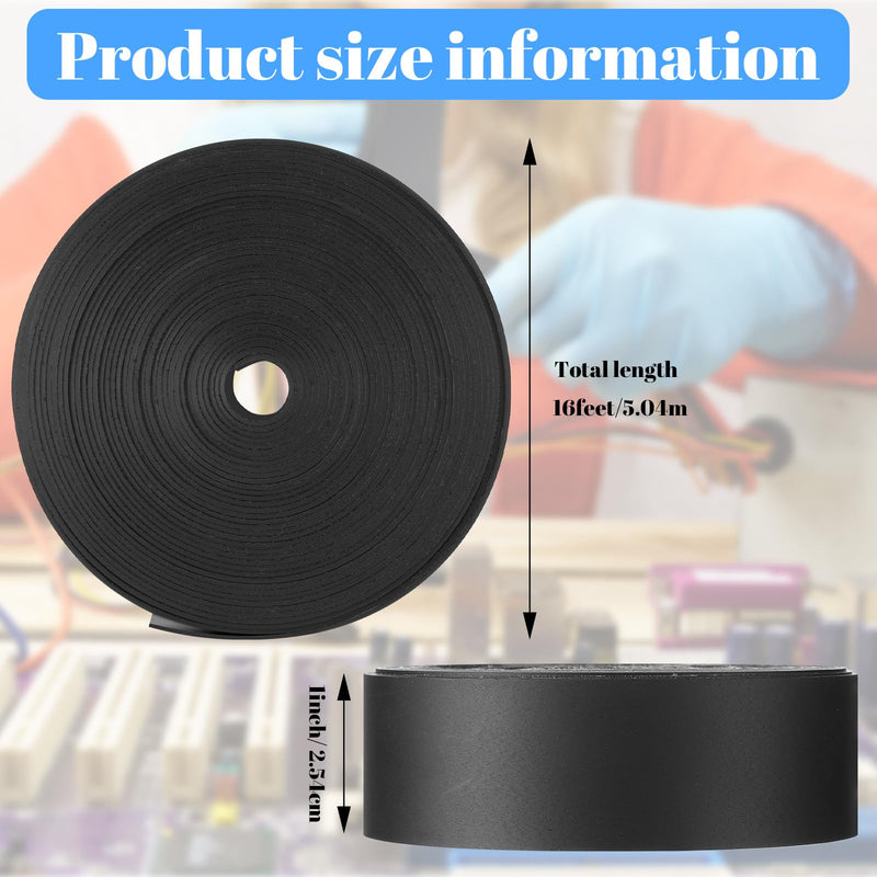 [Australia - AusPower] - 1 Inch Heat Shrink Tape Electrical Roll Black Shrink Wrap Tape Electrical Heat Shrink Tubing Activates Upon Heating Melts and Seals 1 Inch 