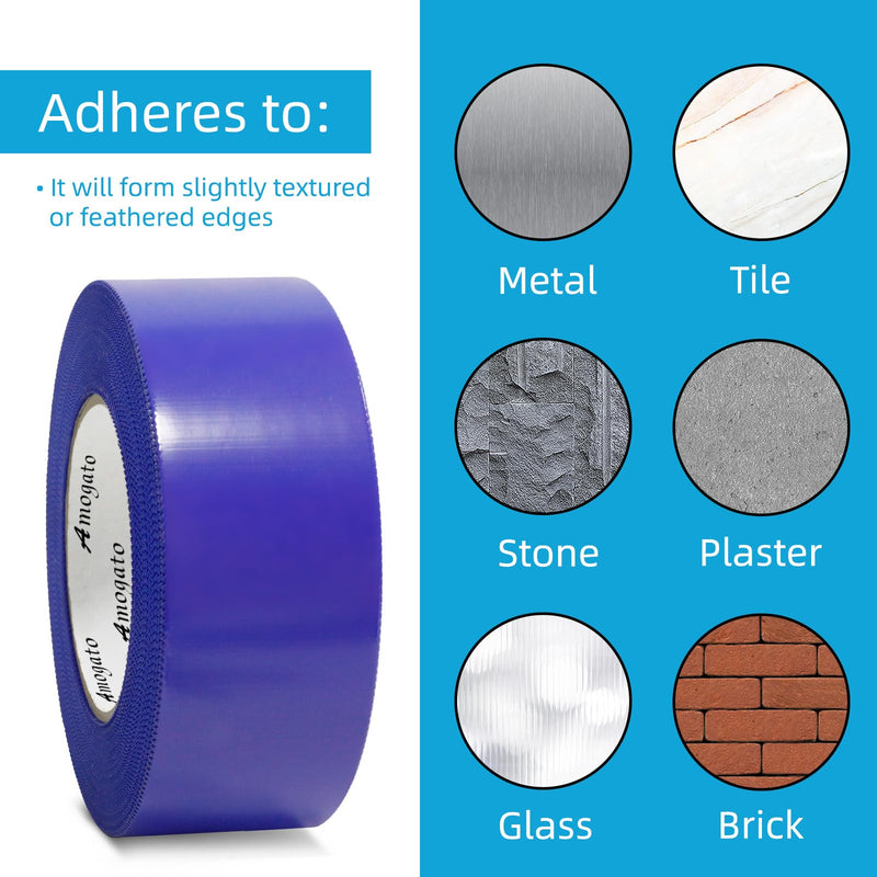Blue Stucco Tape, 2 Inch x 60 Yards x 2 Roll, UV-Resistant Blue Stucco Tape, Waterproof Polyethylene Masking Tape for Home Renovation, Construction, Surface Protection, Tile Scratch Prevention 2 Rolls