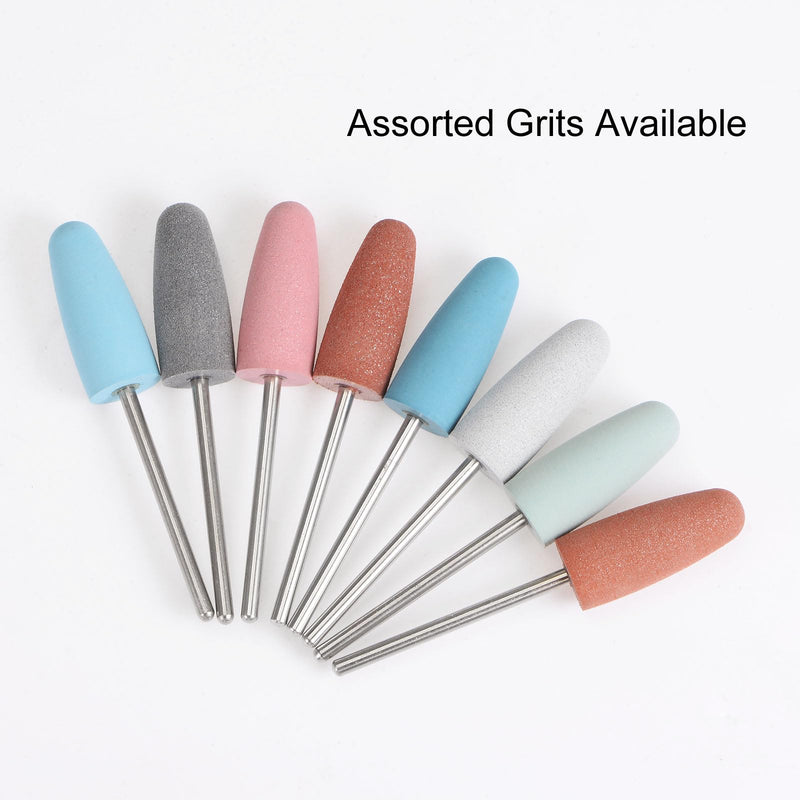 [Australia - AusPower] - sourcing map Rubber Polishing Bit Silicone Buffing Wheel 2000 Grit 10 mm Diameter Mounted Grinding Head for Electric Grinder Rotary Tool Cone Shape Pack of 10 blue 