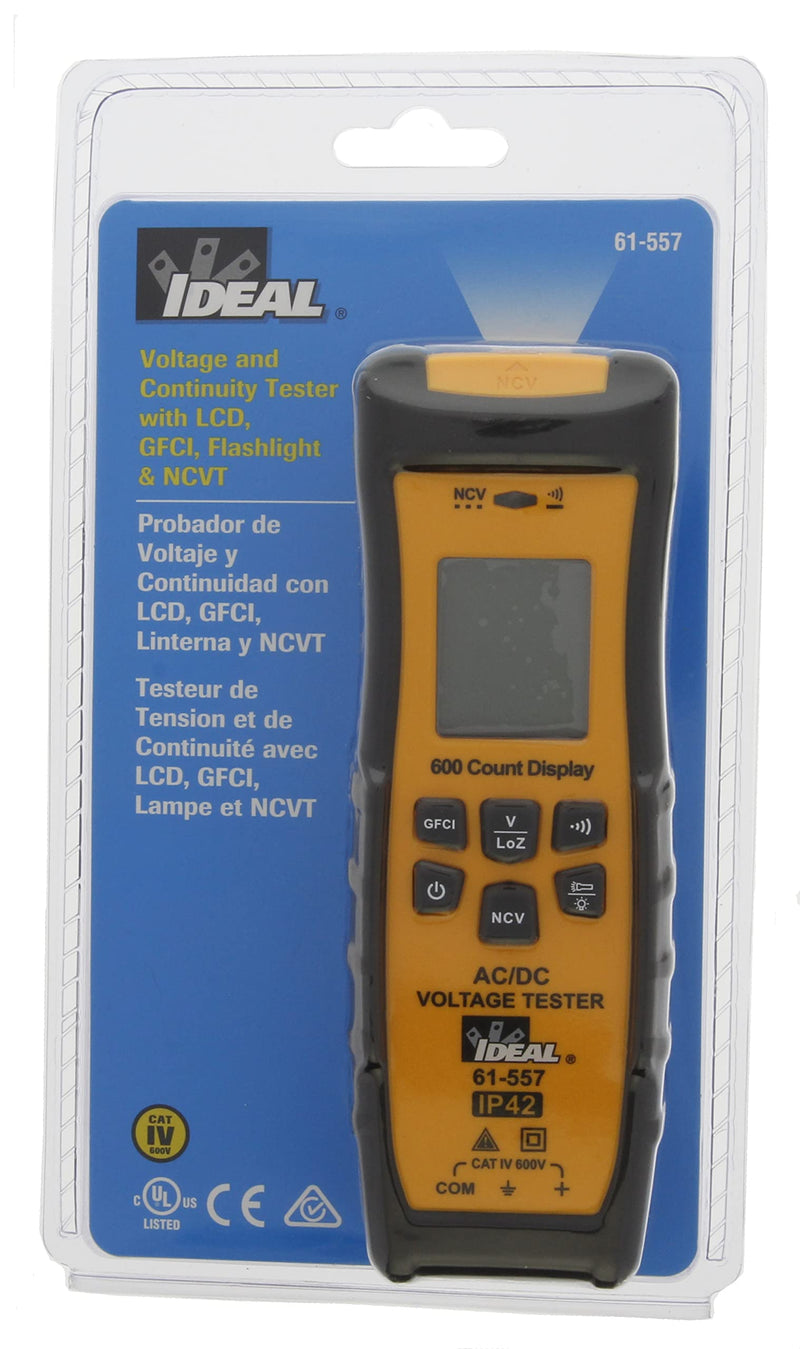 [Australia - AusPower] - IDEAL Electrical 61-557 Voltage and Continuity Tester w/LCD,GFCI,Flashlit and NCVT 