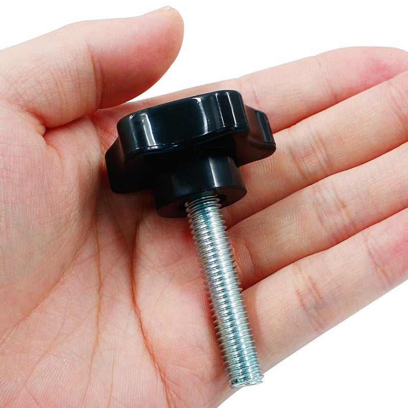 [Australia - AusPower] - 2 Pcs Star Hand Knob Tightening Screw M8x40mm Clamping Knob Screw Knob Handle for Umbrella Base Replacement(Black) M8*40(Star) 