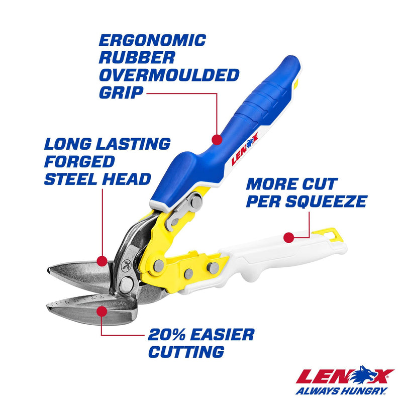 [Australia - AusPower] - LENOX TOOLS Pliers, Offset Straight Avitation Snips, With Durable Grip (LXHT14345) Offset Straight Aviation 
