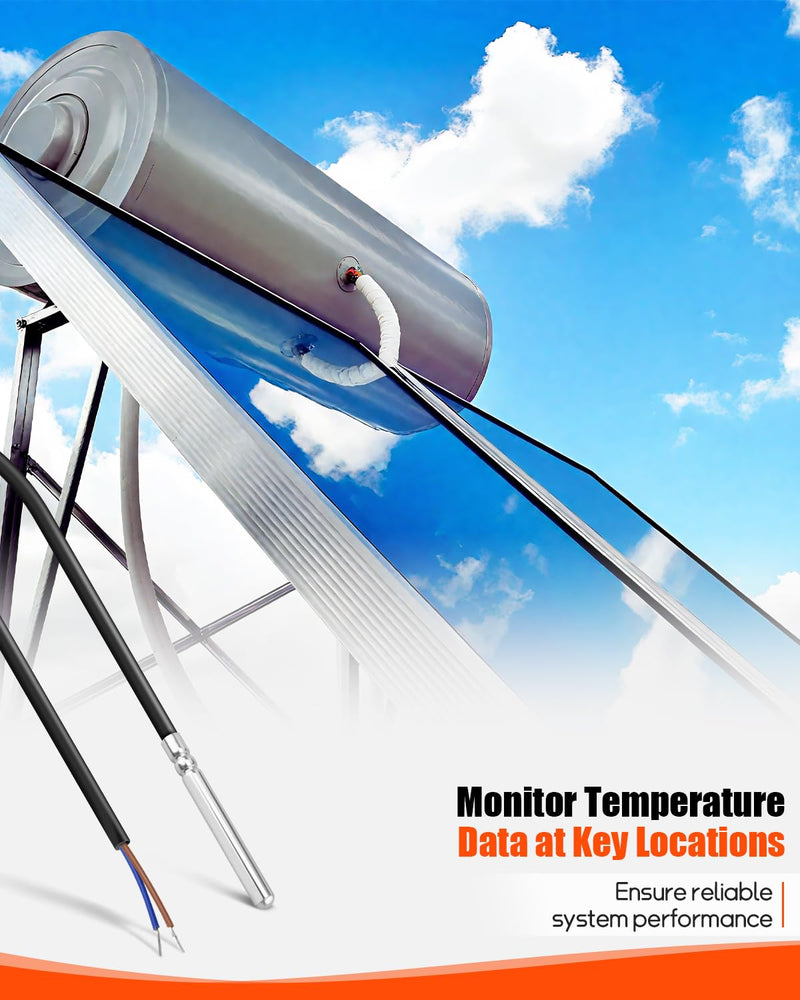 [Australia - AusPower] - PT1000 Temperature Sensor for Solar Water Heater Collector Temperature Sensing Fit for Sun Earth 0301U, T1 Sensor & More | Replacement Water Temperature Sensor 