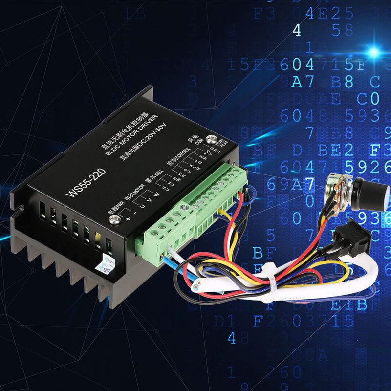 [Australia - AusPower] - Brushless Motor Controller, WS55-220 BLDC Motor, DC 48V 500W CNC Controller, for CNC Machine, Jade Grinding, Vibrating Motor 