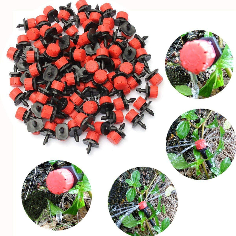 [Australia - AusPower] - 100 Pcs 360 Degree Adjustable Irrigation Drippers Sprinklers, 1/4 Inch Emitters Drip for Watering System Drip Irrigation System Gardens Lawn 