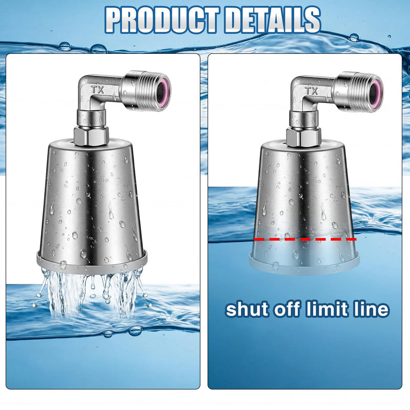 Hicarer 2 Pcs 304 Stainless Steel Water Float Valve, 3/4" Side Inlet Leak Proof Automatic Water Level Control Waters Tank for Watering Trough Tower Boiler Fish Tank Pool Livestock Toilet Cistern