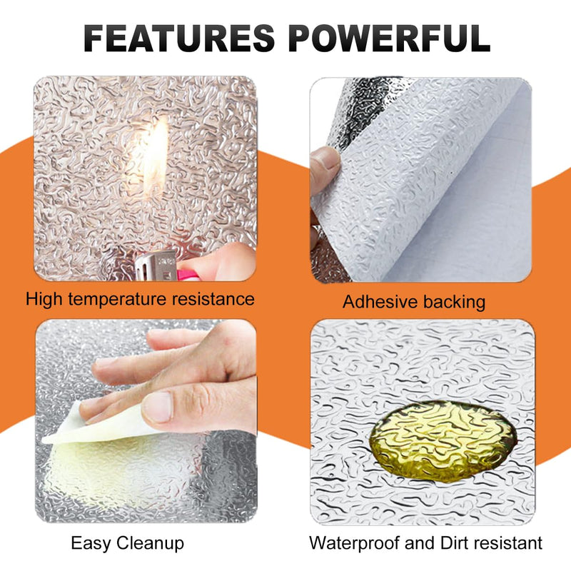 [Australia - AusPower] - Adhesive Backed Aluminized exhaust heat shield tape for wall behind grill 2000 Degrees High Temp Protection Material Thermal Barrier Blanket Mat (12'' X 12'') 12'' X 12'' 