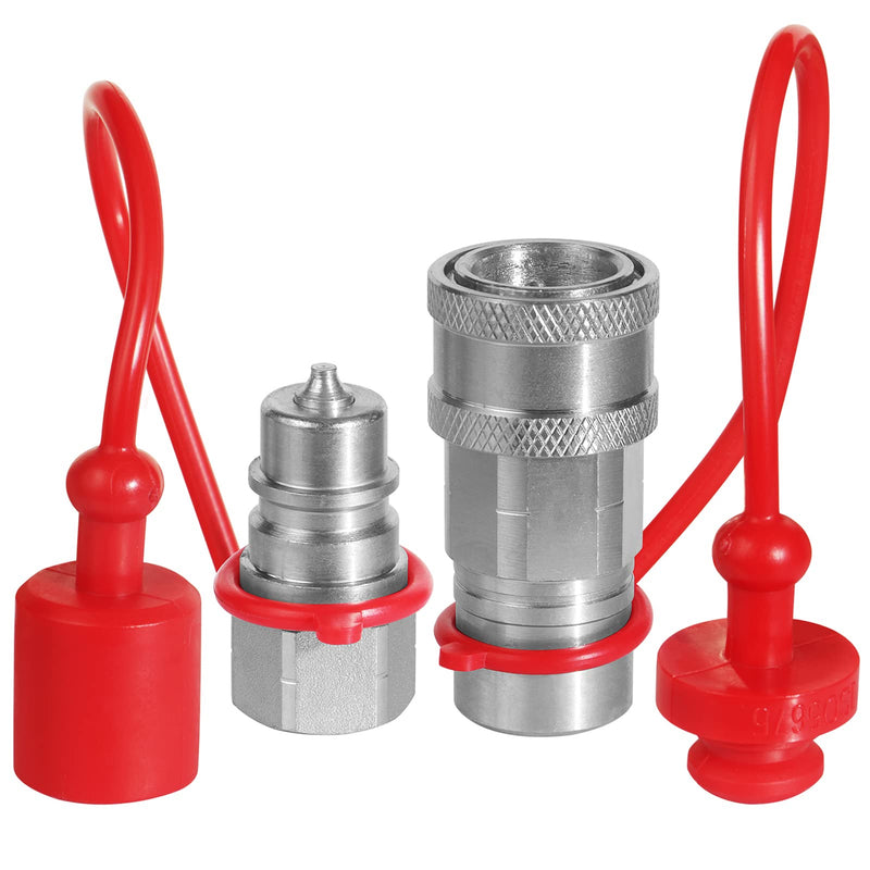 [Australia - AusPower] - 1/4" Ag ISO 5675 Hydraulic Quick Connect Pioneer Style Couplers & 1/4" NPT Thread,Interchangeable with ISO 5675 Series Poppet Seal,Ball Seat Valve Coupler Fittings 