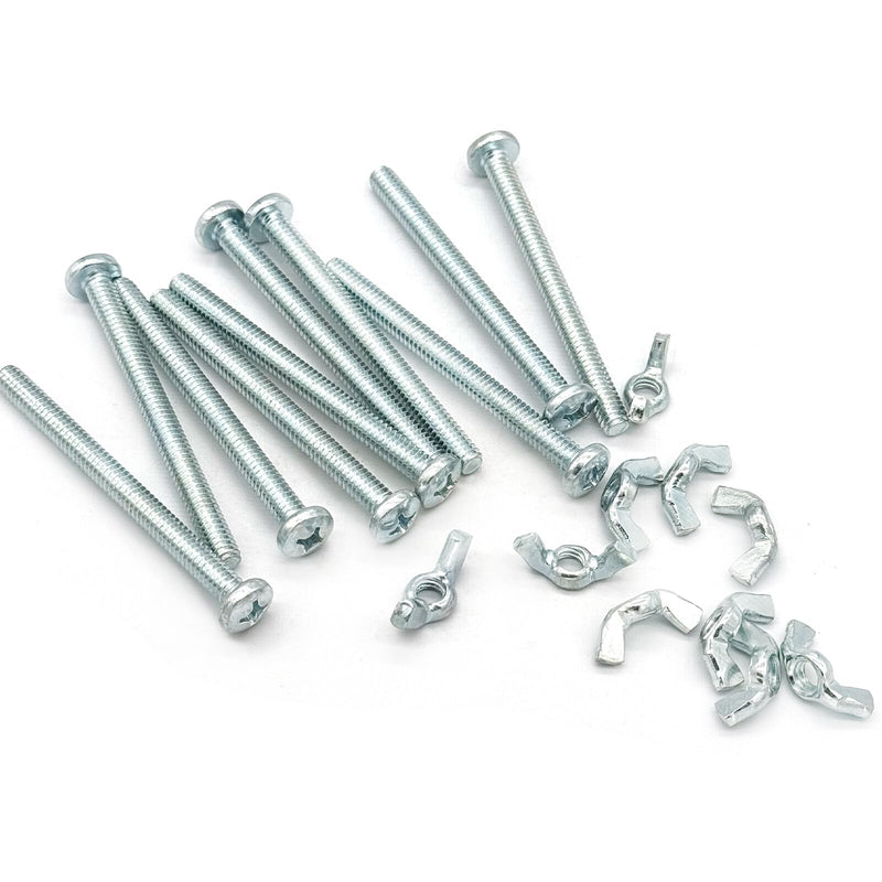 [Australia - AusPower] - 20Pack 1/4"-20 x3 Screw Bolts and Wing Nut Kit 10pcs Machine Screws with Round Head Phillips 10pcs Butterfly Hand Twist Tighten Nut Zinc Plated Hardware Fitting Fastenings Assortment Kit 30 Pack 1/4"-20 x3" 