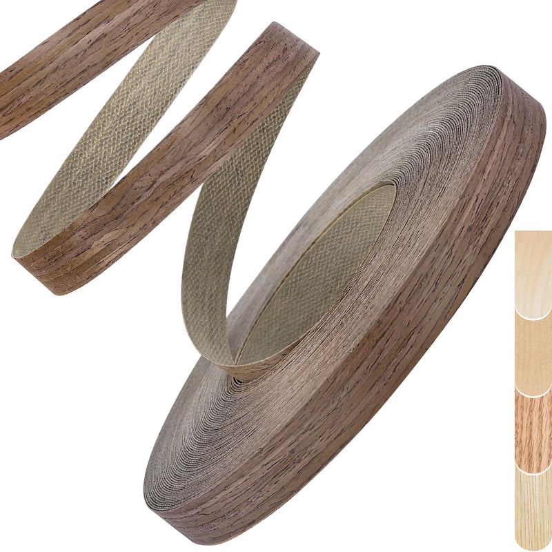 Walnut Edge Banding, 1/2 inch x 25ft roll of Veneer Real Wood Edge Banding Preglued Flexible, Tape Banding for Cabinet Repair Walnut 1/2"x 25ft