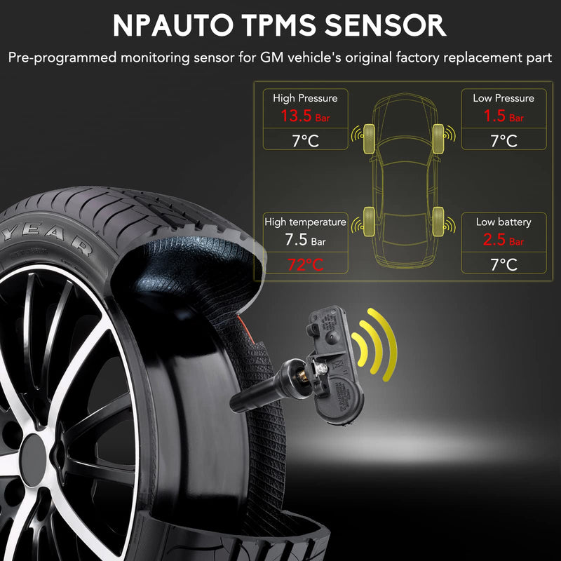 56029398AB TPMS Sensors Replacement for Chrysler Jeep Fiat Dodge Ram, Fits Charger Challenger Grand Cherokee Wrangler Tire Pressure Monitoring System OE#68142397AA 68241067AA 68241067AB 433MHz, 4Pcs