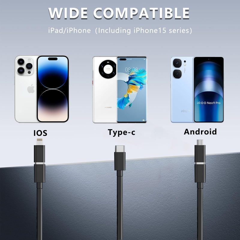 [Australia - AusPower] - JSE Endoscope Camera with Light, 16.4FT Waterproof Borescope 1920P HD, Semi-Rigid Cable Snake Camera, 8 Adjustable High Brightness LED Lights Inspection Camera for iPhone, Android, iPad Black 
