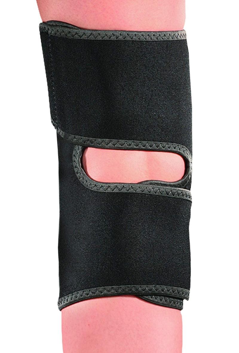 [Australia - AusPower] - MUELLER Sports Medicine Self Adjusting Knee Stabilizer, Knee Pain Relief Support for Men and Women, Ideal for Arthritis, Sprains, Black, One Size 