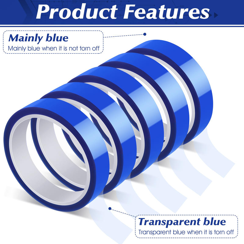 [Australia - AusPower] - 5 Rolls 20mm × 30m (98ft) Blue Sublimation Tape Heat Transfer Tape Sublimation Heat Resistant Tape, Heat Transfe Tape for Sublimation Printer Electronic Soldering, No Residue 