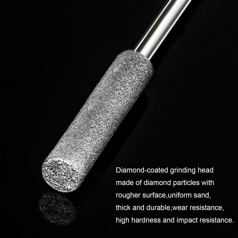 [Australia - AusPower] - Stone Carving Set Diamond Burr Bits Compatible with Dremel, 11PCS Polishing Kits Rotary Tools Small Long Cone Accessories with 1/8 Shank For Carving, Engraving, Grinding, Stone, Rocks, Jewelry, Glass 0.5-6mm burr head 1/8'' shank 