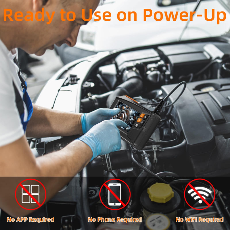 [Australia - AusPower] - Endoscope Camera with Light, 4.3" HD 1920P Borescope Snake Inspection Camera, IP67 Waterproof 8 Adjustable LEDs 32.8ft Semi-Rigid Tool Kit for Automotive Plumbing DIY Cool Gadgets 32.8 ft 
