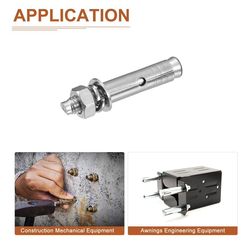 [Australia - AusPower] - M8 x 60 Expansion Bolts - 5Pack- Good for Concrete Dry Brick Block Walls - 304 Stainless Steel - Silver M8 x 60 5 