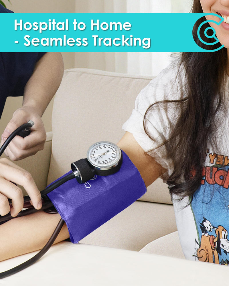 [Australia - AusPower] - Manual Blood Pressure Cuff with Carrying Bag, Aneroid Sphygmomanometer for Home Use & Medical BP Monitoring, Universial Adult Size, Small Screwdriver Includes, Purple Without Stethoscope 