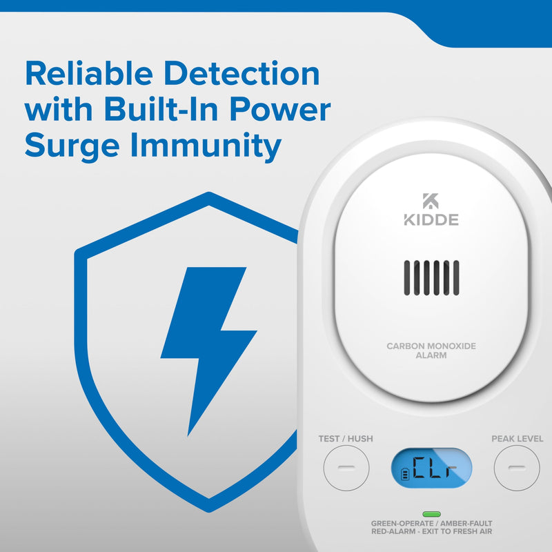 Kidde Carbon Monoxide Detector, Plug-in with AA Battery Backup, Easy-to-Read Digital Backlit Display, 85 dB Alarm, Rotating Plug, LED Status Light Indicators, 5th Edition, COPD 1 Pack