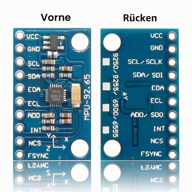 GY-9250 9-Axis Sensor Module Binghe 1 Piece MPU9250 Accelerator Gyro Sensor Compass Magnetic Field Sensor Acceleration Range ±2±4±8±16g I2C/SPI Communication 3-5V Compatible with Arduino
