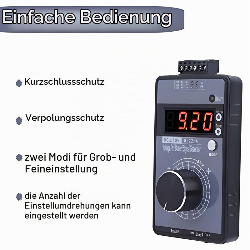 Handheld Signal Generator 0-10V 0-22 mA Adjustable Digital Analogue Simulator with LCD Display and Three Power Supply Options