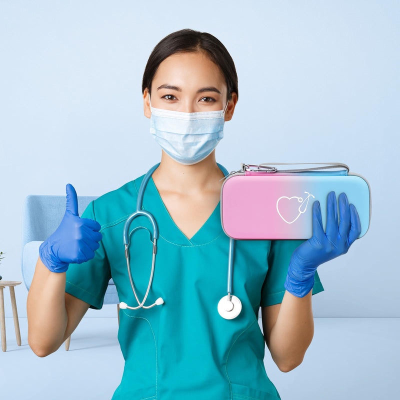 [Australia - AusPower] - Yinke Stethoscope Case for 3M Littmann Classic III, Lightweight II S.E, MDF Acoustica Deluxe, Cardiology IV Stethoscopes -Extra Room Medical Scissors Reflex Hammer Penlight, Ideal Gift Nurse Doctor Gradient-PU Leather 