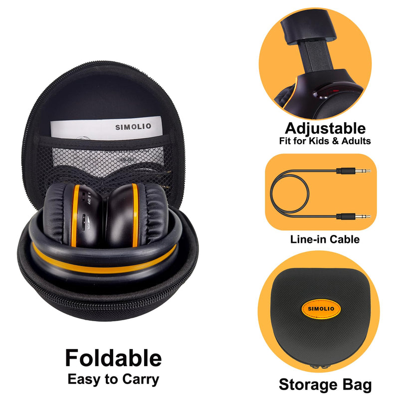 [Australia - AusPower] - SIMOLIO IR Headphones for Car DVD for uConnect VES, Honda Odyssey, Dodge Grand Caravan, Chrysler Town Country, Jeep, 2 Channel Universal Folding Infrared Headphone w/AUX Cord & Carrying Case, 2 Pack 