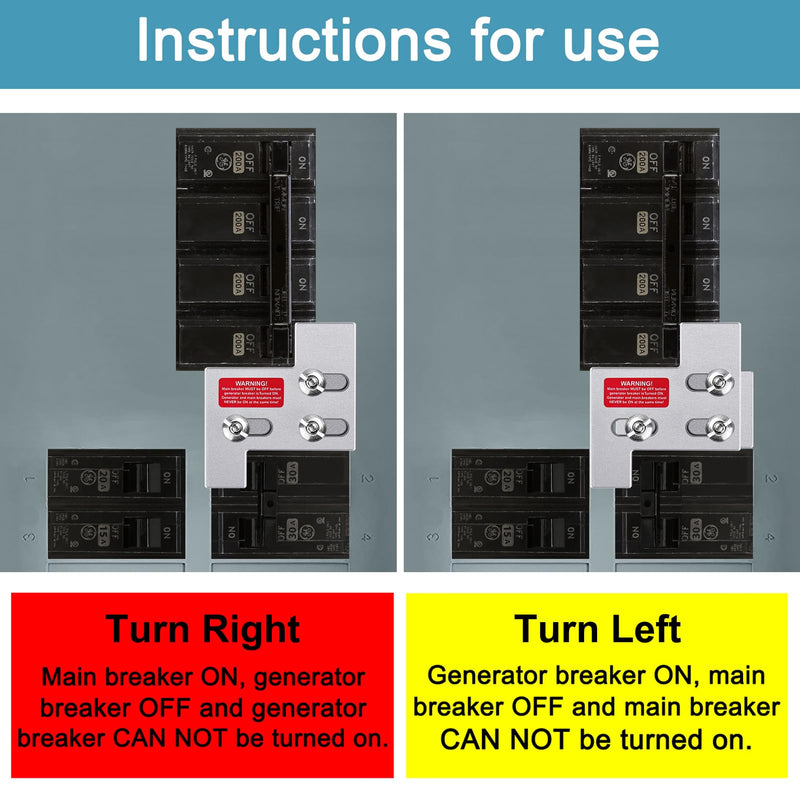 [Australia - AusPower] - Generator Interlock Kit Compatible with General Electric GE 150 or 200 Amp Panels, Generator Electrical Interlock Kit, 1 1/4 Inch Spacing Between Main and Branch Breaker 