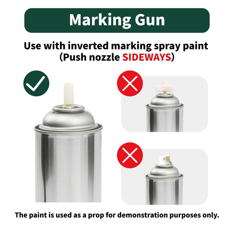 Marking Paint Wand Pistol Marking Gun No Wheel Handheld Sprayer Work with Side Push Inverted Marking Spray Paint Cans, for Utility Marking, Construction, Tree Marking, Parking Lot Stencils, Driveways, 12 inch, Black