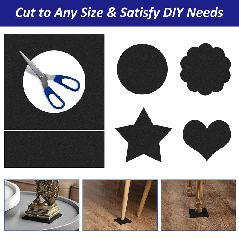 LANBEAUTIFY Foam Padding Sheets - 1/4" Thick Self Stick Neoprene Insulation Foam, 4" L x 4" W x 1/4" H, 8 Pack, Black 4in X 4in X 1/4in