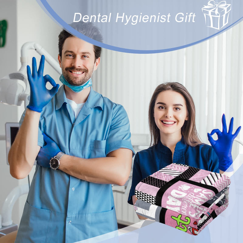 [Australia - AusPower] - Dental Hygienist Gift - Cute Dental Hygienist Gifts for Women - Gifts for Dental Hygienist - Dental Hygienist Appreciation Gifts - Dental Hygienist Birthday Gift Blanket for Women (60"X50") Pink 