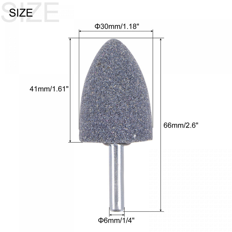 [Australia - AusPower] - uxcell 10 Pcs Abrasive Mounted Stone 1/4" Shank 1.18" Dia Conical Corundum Grinding and Polishing Head for Engraving Rotary Tool 30mm 