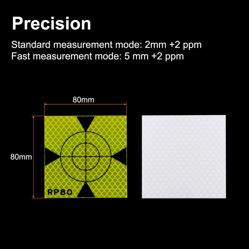 HARFINGTON 10pcs Survey Reflector Target 80x80mm Self-Adhesive Reflective Tape Survey Target Sheets for Total Stations, Green 80mm 10