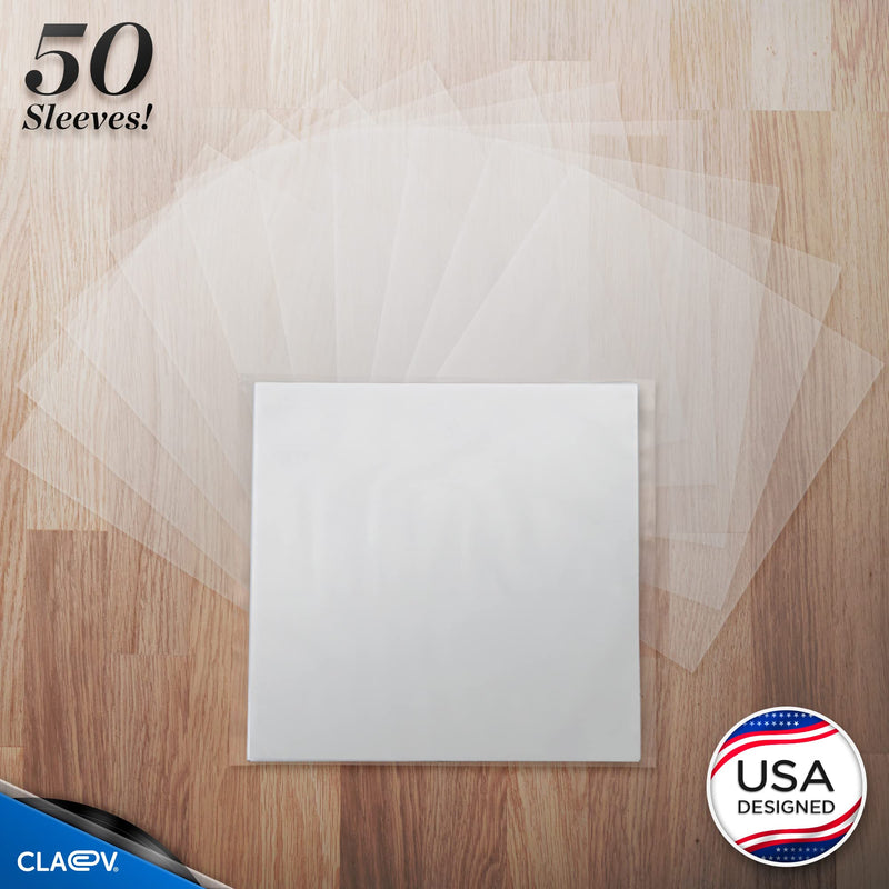 [Australia - AusPower] - 50 Anti Static Inner Record Sleeves for Vinyl LP Records (12 inch, Square, Translucent), Album Record Protective Plastic Covers for Storage 50 Pack 