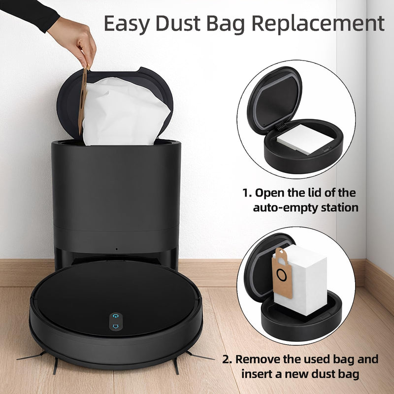 10 Packs Dust Bgas for Ionvac SmartClean V4 Self Emptying Robot Vacuum Cleaner Replacement 10 Vacuum Bags