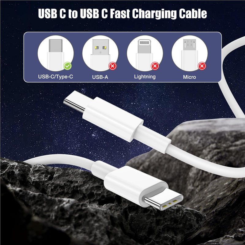 [Australia - AusPower] - 3-Pack [3.3FT+6.6FT+10FT] 60W USB C to USB C Cable, Type C to Type C Cable,Fast Charging Cable Compatible with iPhone 15/Plus/15 Pro/Pro Max?Samsung Galaxy S23 S22, iPad Pro, MacBook Air and More 10FT+6.6FT+3.3FT White 