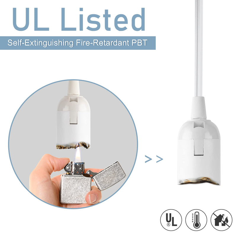 [Australia - AusPower] - JACKYLED 20Ft UL Approval Extension Hanging Lantern Pendant Light Lamp Cord Cable 360W Suitable for E26 E27 Socket with On/Off Switch for Paper Lantern 1 