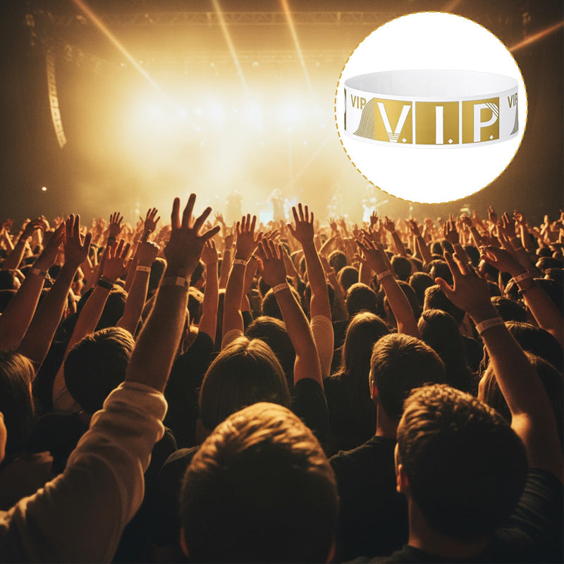 200 Pack VIP Wristbands for Events, Waterproof Paper Wrist Bands VIP Lanyards Lightweight Event Wristbands for Party Concert Club Amusement Park Festivals, 10 x 0.79 Inch